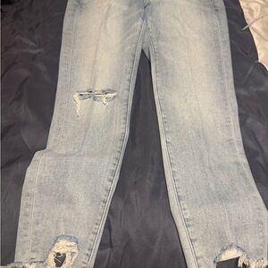 Light Blue Distressed Women's Jeans